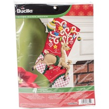  RARE Bucilla Christmas Ornamental Reindeer Stocking Felt Kit New in Bag