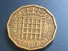 1956 Elizabeth II British Threepenny  3d
