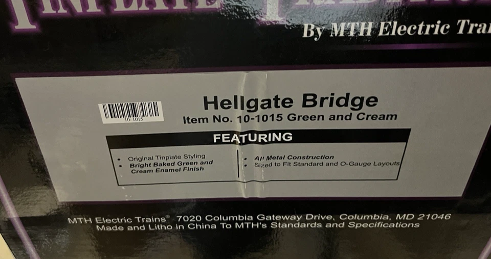 MTH Tinplate Traditions 10-1015 Standard & O Gauge Hellgate Bridge No.300 LN W/B - Image 4 of 4