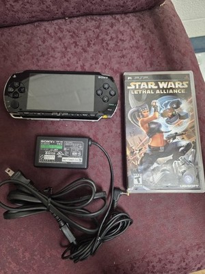 Sony PSP PSP-1001 - Black Charger Battery Star Wars Game Tested 