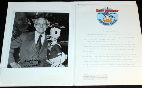 Donald Duck 50th Birthday 1984 Walt Disney Press Kit PHOTOS Clarence Nash Signed - Picture 3 of 12