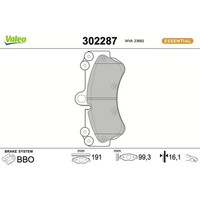 Valeo 302287 Bremsbelagsatz FüR Porsche VW Touareg Cayenne 7LA 7L6 7L7 9PA