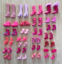 Barbie Lot of Pink Shoes and Boots.  All Different Styles and Shades of Pink