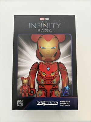Iron Man Mark 50 Marvel Bearbrick 400% 100% Medicom Toy Be@rbrick Ironman 