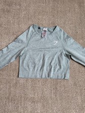 Gymshark women's light blue long sleeve top top MEDIUM