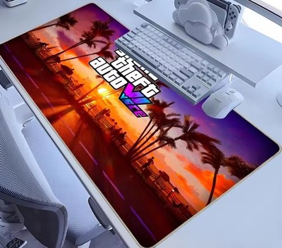 Gaming Mauspad 900x400mm XXL   Neon Sunset Design   Rutschfest & Wasserdicht...
