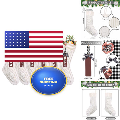 Ximishop 6Pack White Christmas Stockings18Inches Large Cable Knitted Stocking