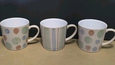 Denby Multi Stripe & 2 Multi Spot Mugs Colored Stripes Spots X 3