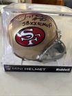 Jerry Rice Autograph San Francisco 49ers Mini Helmet MVP Inscription Beckett COA