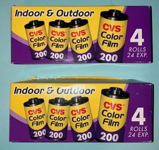 CVS Brand 35MM, ISO 200, 24 Exposure Color Film. Lot of 8 Rolls. Expired 2011.