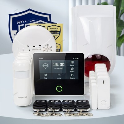 HOMSECUR Wireless WIFI 4G LCD Burglar Intruder 4.3'' Alarm System+Red Flash Siren