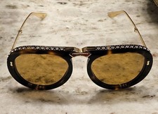 RARE GUCCI HOLLYWOOD FOREVER FOLDING AVIATOR EMBELLISHED CRYSTAL SUNGLASSES