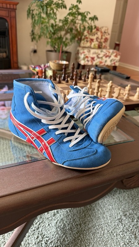 ASICS OG EX-EO TWR900 Blue Red Wrestling Boxing Shoes Size US8.5 (25.5cm)