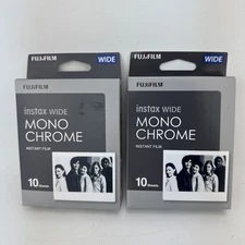 Lot of (2) NEW FUJIFILM INSTAX Wide Monochrome Instant Film - Factory Sealed 