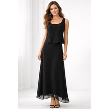 Studio I Black Formal Dress Sleeveless Maxi Evening Gown Sz Medium Gala Wedding