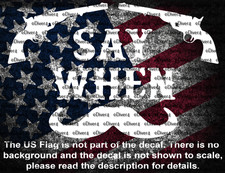 Doc Holiday Say When Pistols and Mustache Window Vinyl Decal US Made