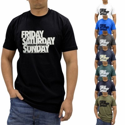 Weekend Offender Herren T-Shirt Rundhals Kurzarm Baumwolle Grafikdruck Neu