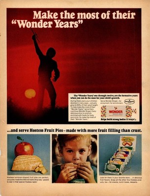 Wonder Bread Hostess Fruit Pies Magazine Ad 1970s ''Wonder Years'' AD002