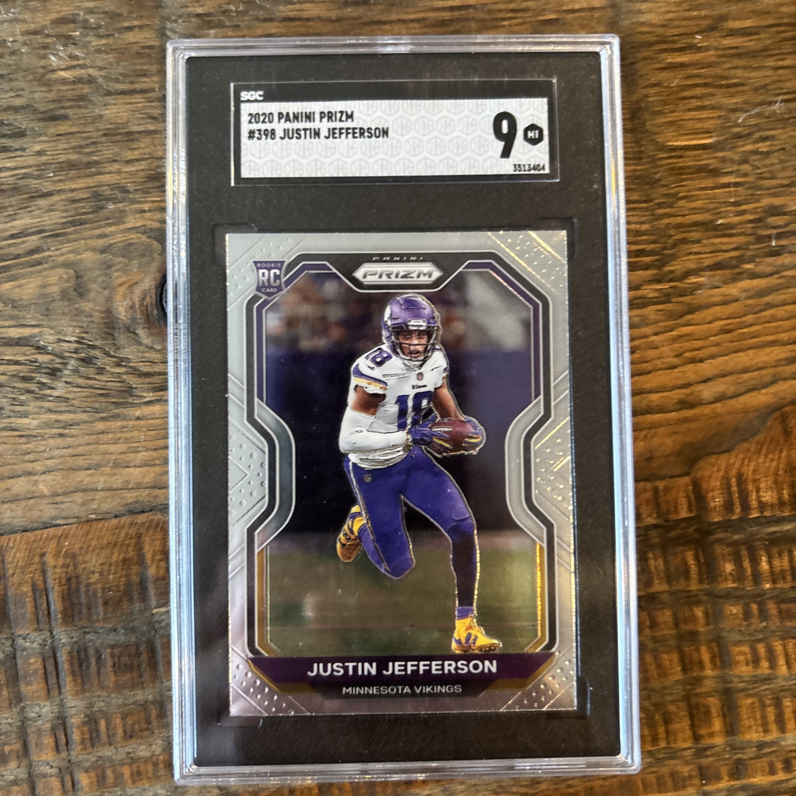 2020 Panini Prizm Football Justin Jefferson Base RC #398 SGC 9