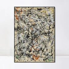 Framed Canvas Giclee Print Art Number 32, 1949 by Jackson Pollock Home Decor