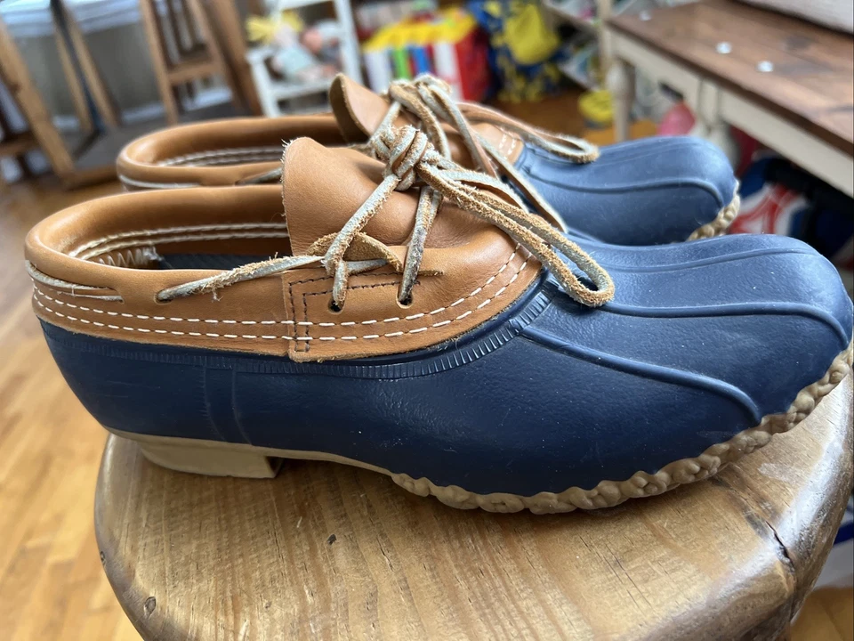 Botas LL Bean Maine para mujer talla 7M botas bajas de pato 175067 hechas en EE. UU. azules Foto 2 de 4