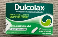 Dulcolax Laxative Suppositories – 10mg Bisacodyl, 28 Ct, Fast Constipation 12/26