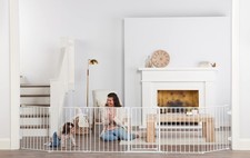 Regalo Safety 51.5"-144" Metal 2-in-1 Super Wide Baby Gate Play Yard