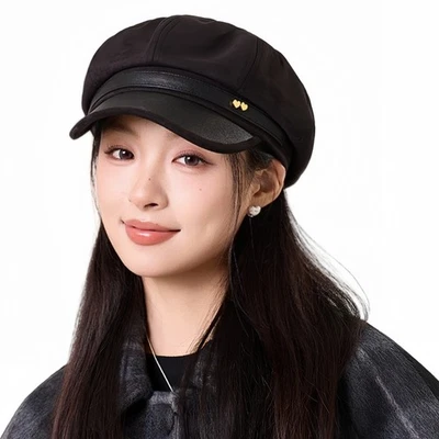 Womens Octagonal Newsboy Cap Vintage 8 Panels Paperboy Visor Gatsby Cabbie Hat - Image 1 of 4