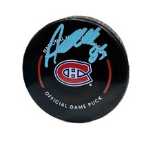 Alexandre Texier Autographed Puck - Official