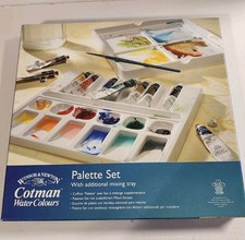 Winsor  Newton Cotman Water Colour Pallette. Set Of 10 With Mixing Tray And...