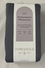 400 Thread Count Solid Performance Pillowcase Set - King - Dark Gray - Threshold
