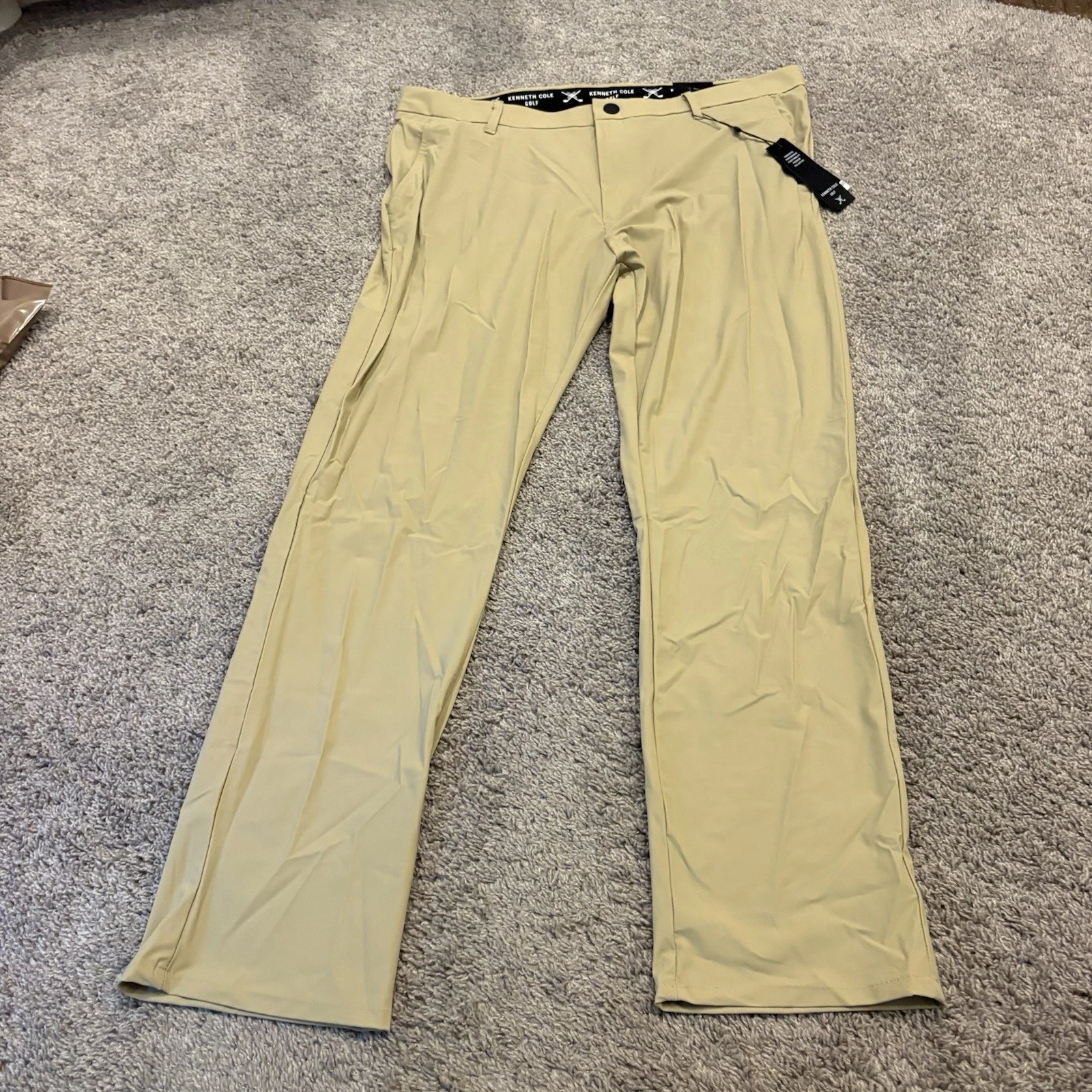 Kenneth Cole Golf Pants Mens 40x32 Khaki Stretch Moisture Wicking NEW MSRP $79