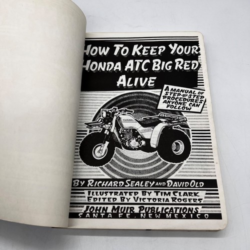 1986 How to Keep Your Honda ATC Big Red Alive Manual Richard Sealey David Old - Picture 5 of 10
