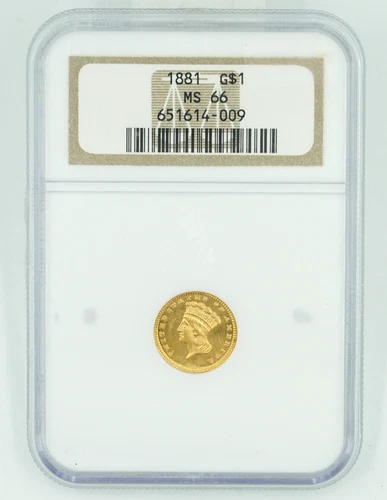 1881 NGC MS66 Gold Dollar Great Eye Appeal