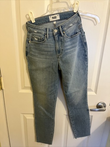 Jeans Skinny Paige Rouge à Détails Colorblock - Taille 28, Neuf Sans étiquettes