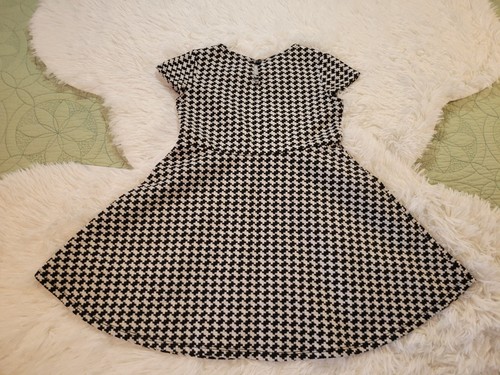 Healthtex Girls Herringbone Dress Black White Sz 4T Midi Swirl Skirt button - Picture 9 of 12