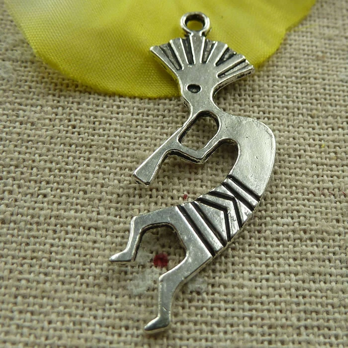 Kostenloser Versand 80 Stck. Tibetisches Silber Kokopelli Charms Anhänger 40x15mm L-3985 zum Selbermachen