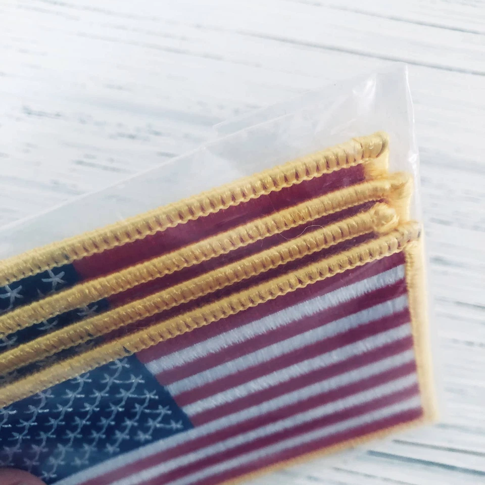 Bundle of 4 American Flag Patches Embroidery Military Patriotic USA Fabric Craft - Image 3 of 3