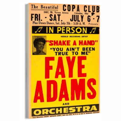 1956 Faye Adams Copa Club Concert Poster or Canvas Home Decor Art Print