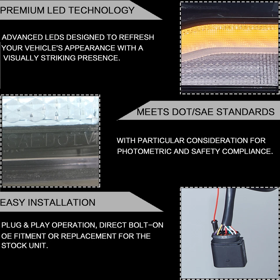 Par de faros LED para Dodge RAM 1500 2500 3500 2009-2018 versión EE. UU. DIESTRO Y DERECHO - Imagen 3 de 4