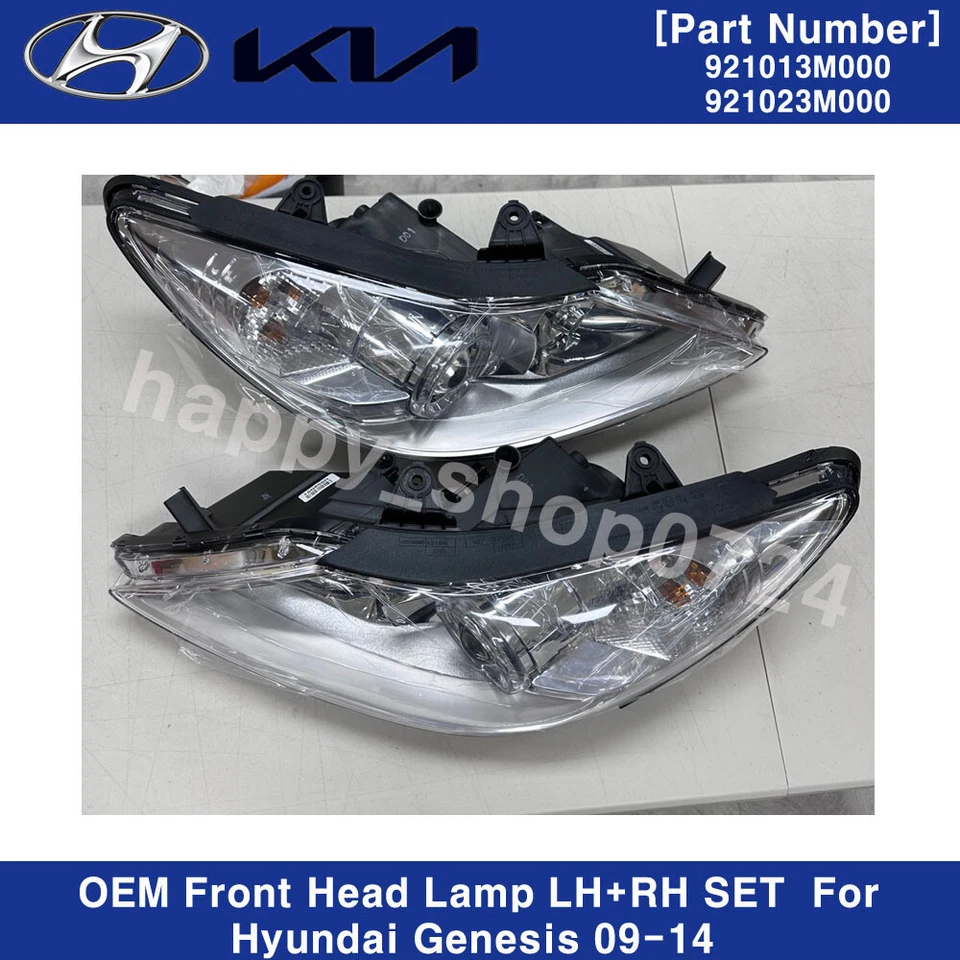 921013M000 921023M000 Juego de faros delanteros izquierda+derecha OEM para Hyundai Genesis 2009-14 Foto 2 de 4