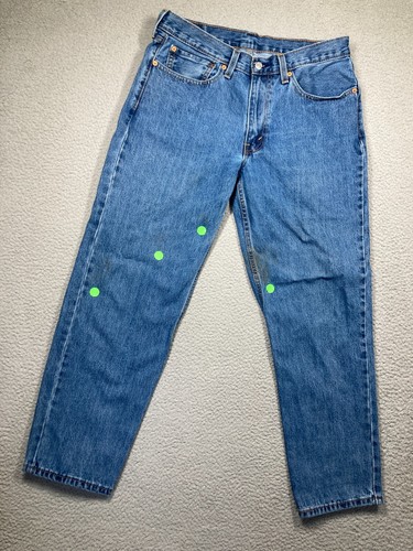 Levis 550 Jeans Mens 34x30* Blue Straight Medium Wash 100% Cotton Denim STAINS - 第 1/22 張圖片
