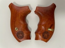 Handle grips for S W J Frame Round Butt Grip -Smooth Hardwood opened Back