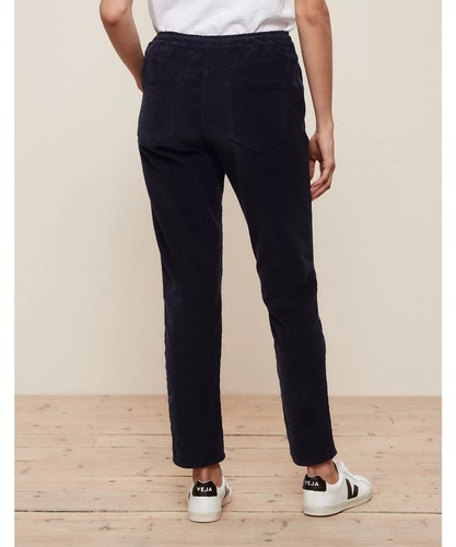 The White Company Cotton Cord Tapered Trousers Joggers Size 6 Navy BNWT - Picture 3 of 7