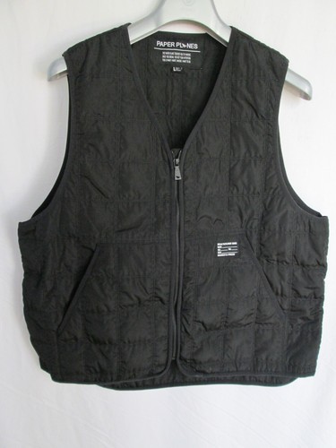 PAPER PLANES Men's Black Zip Up Quilted Vest Size L