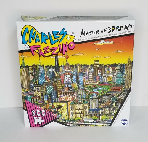Charles Fazzino 300 PC Jigsaw Puzzle As Dusk Falls Over NYC Master Of 3D POP Art - Picture 9 of 12
