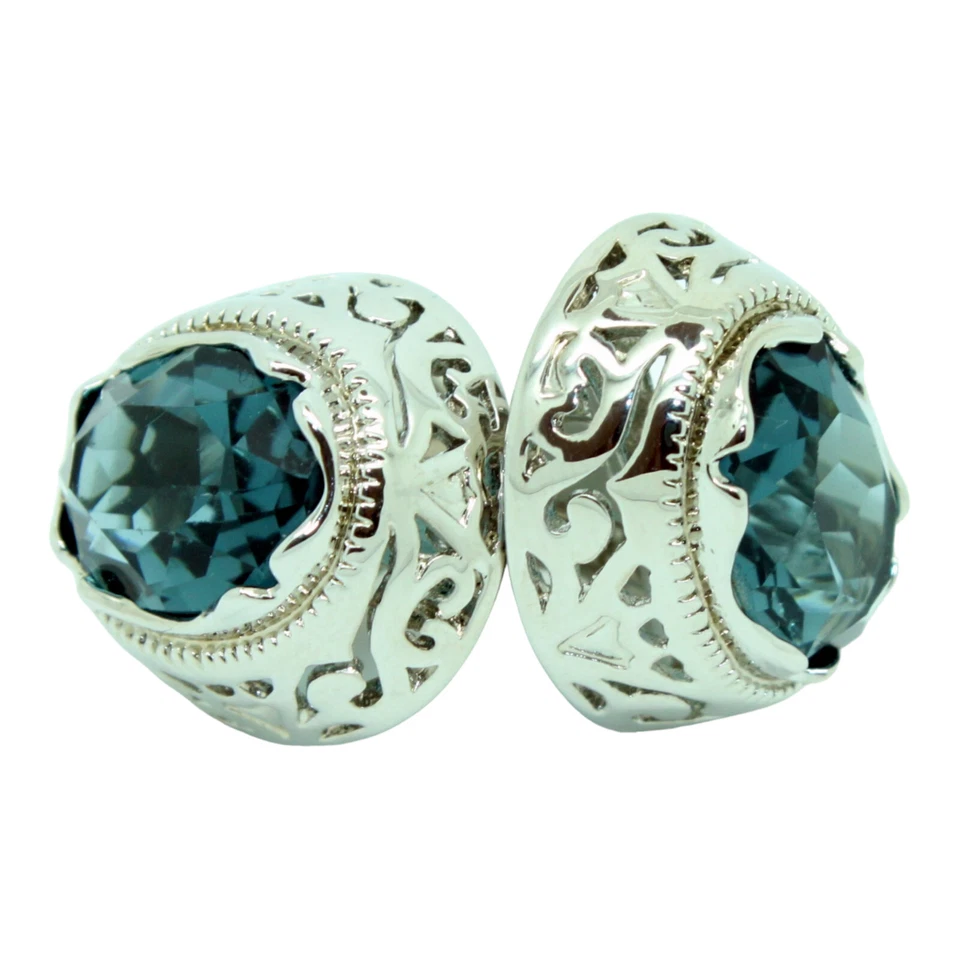 Gemelli Blu E Argento Forma Ovale - Immagine 4 di 4