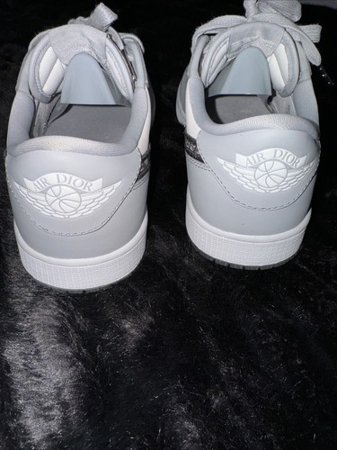 Dior x Air Jordan 1 Low Gray Grey Navy White Authentic Box 10.5 US 44.5 Beige - Picture 8 of 24
