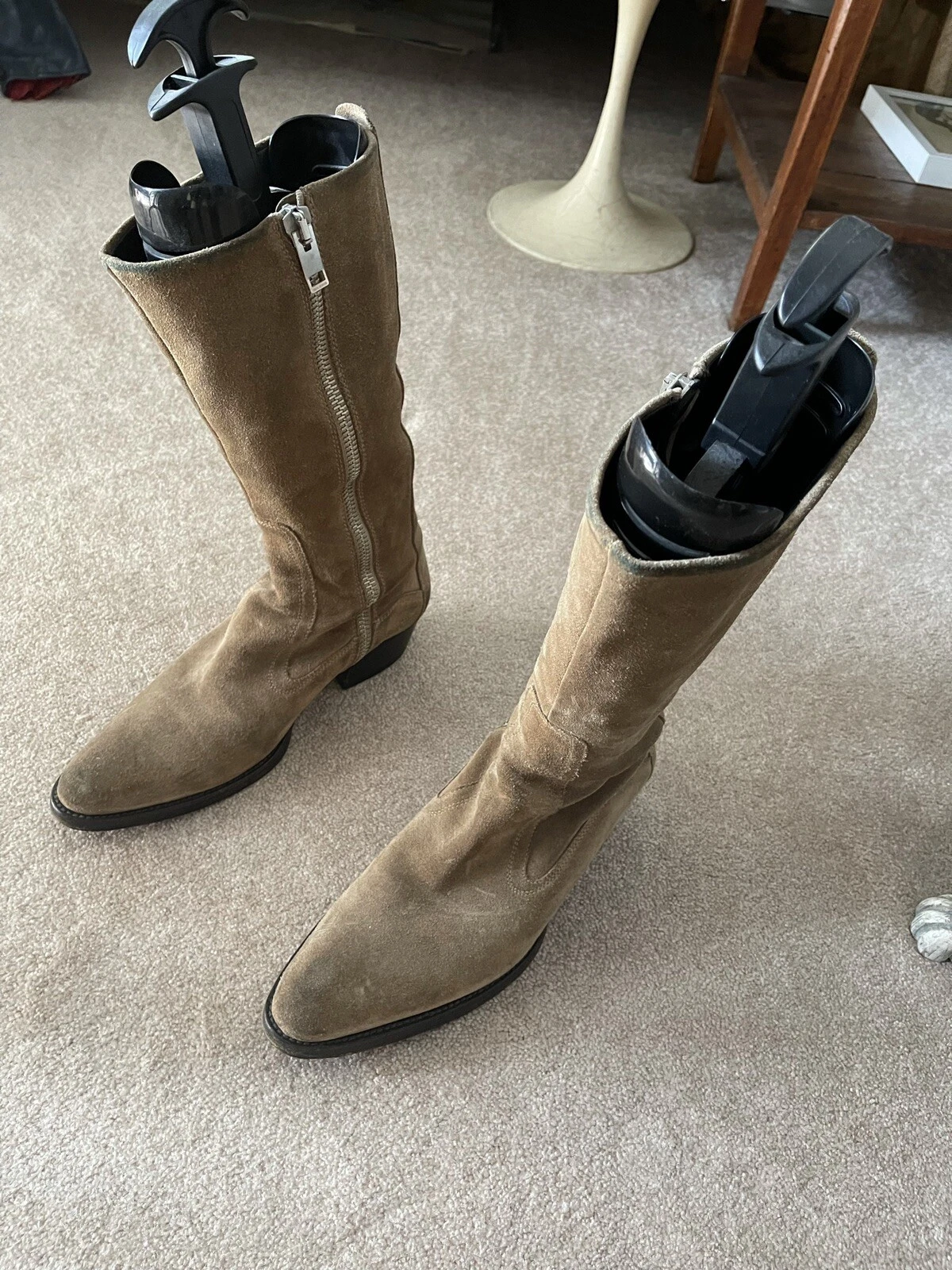 Bottes de cow boy homme en daim Dior