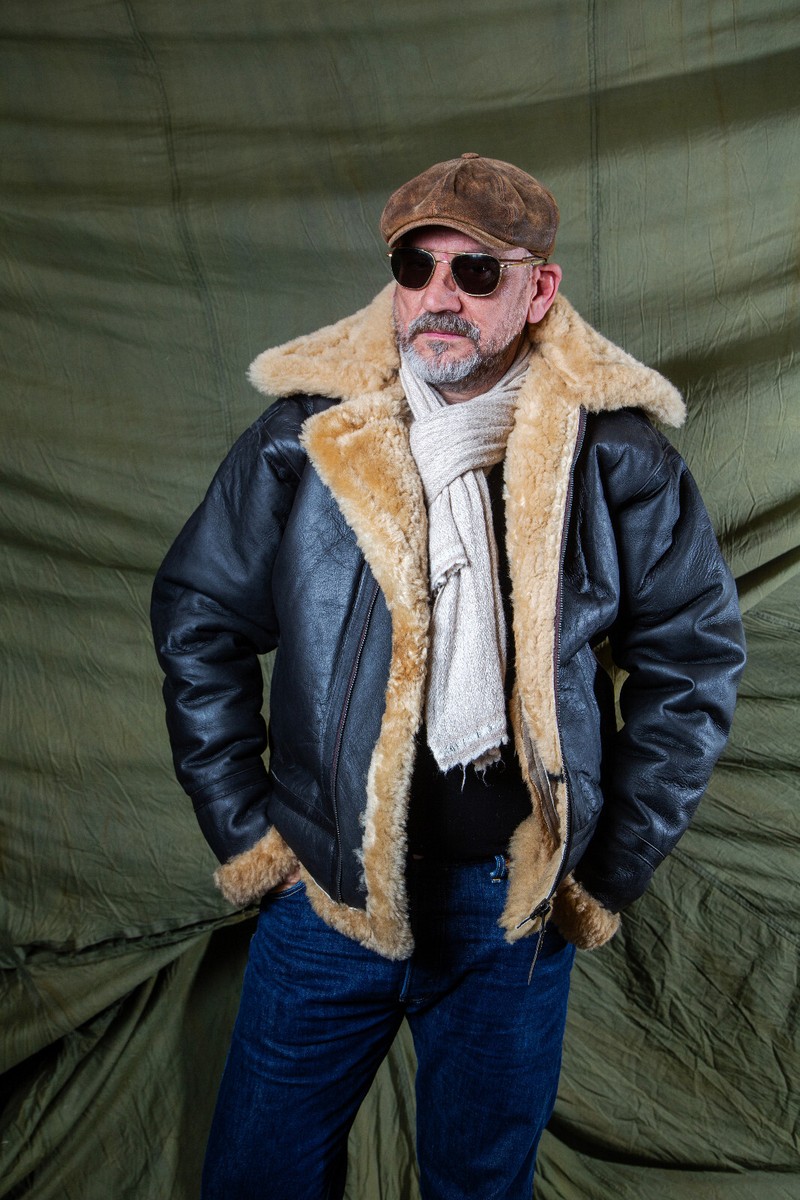 Schaffelljacke Fliegerjacke B-3 Lederjacke Winter Piloten Jacke Leder braun  NEU